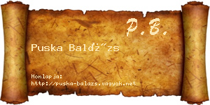 Puska Balázs névjegykártya
